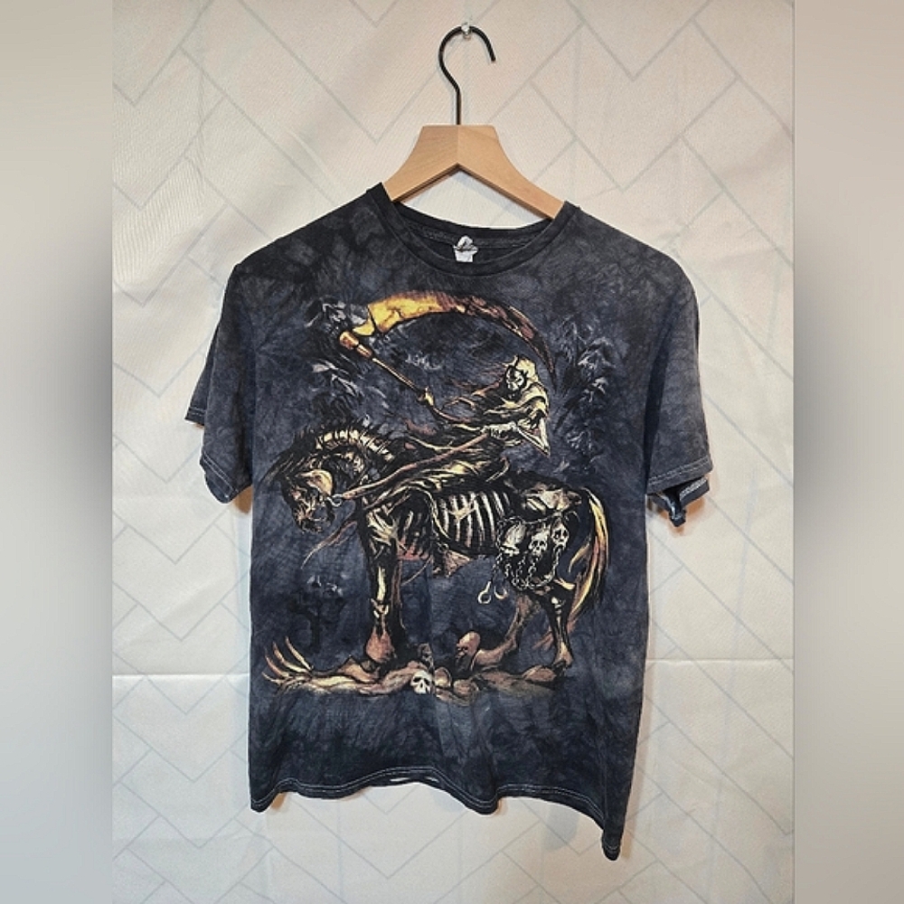 Vintage Y2K Skull Grim Reaper AOP Tee